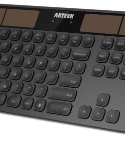 Arteck Wireless Solar Keyboard Full Size Solar Recharging Keyboard for Computer/Desktop/PC/Laptop/Surface/Smart TV and Windows 10/8 / 7 / Vista/XP Built in Rechargeable Battery
